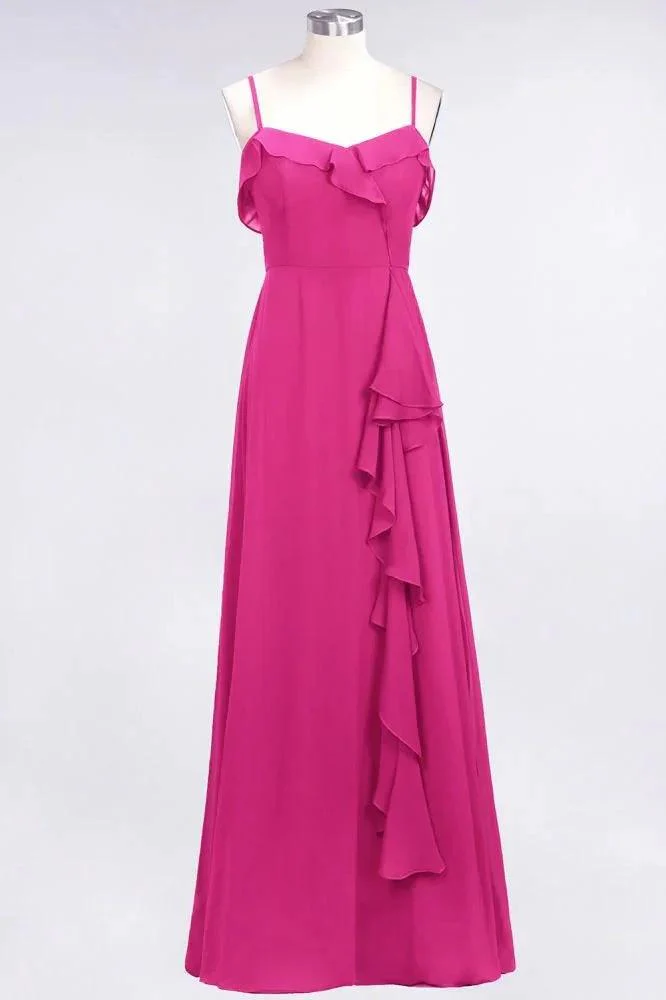 Elegant Spaghetti Aline Ruffle Simple Prom Dresses Royal Blue Evening Swing Dress - Image 9