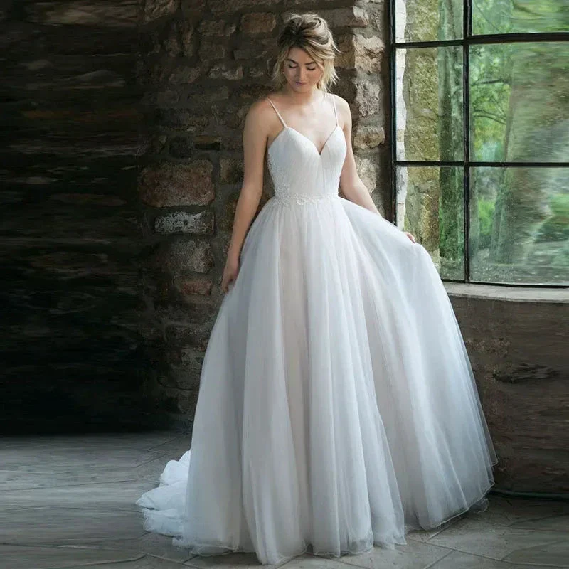 Elegant Spaghetti Straps Backless Pleat Sweetheart Sexy Wedding Dress Robe De Mariee Sofuge Boho Dubai Arabic Abiti Da Sposa - Image 6