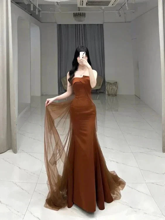 Elegant Strapless Mermaid Long Evening Dress,Formal Gown Y2068 - Image 2