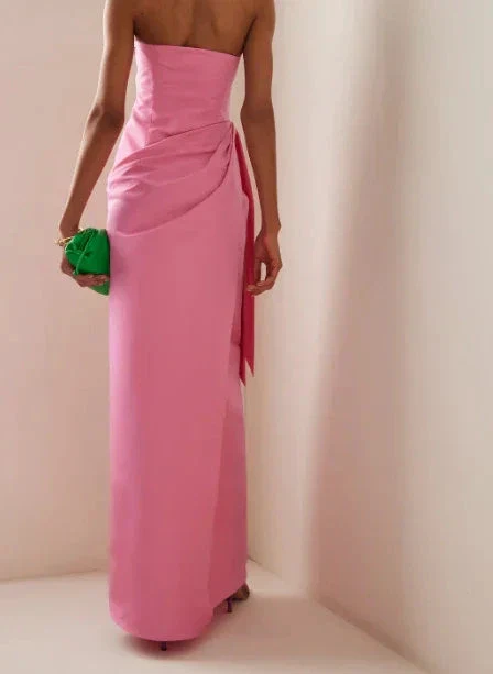 Elegant Strapless Pink Floor Length Prom Dress Evening Dress Y8406 - Image 3