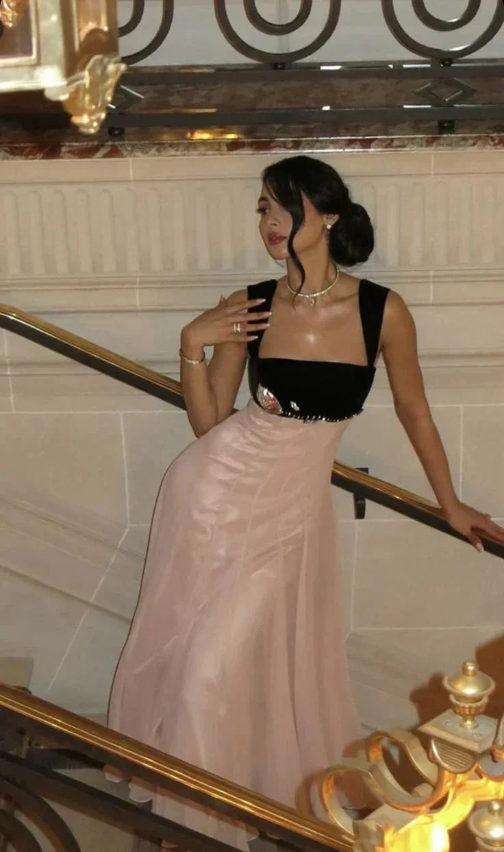 Elegant Straps Prom Dress Pink A Line Long Evening Dress Y7900 - Image 4