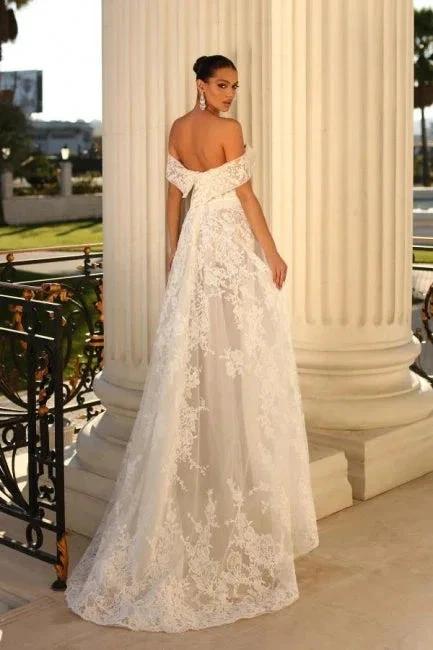 Elegant sweetheart capsleeves aline lace Wedding dresses - Image 2