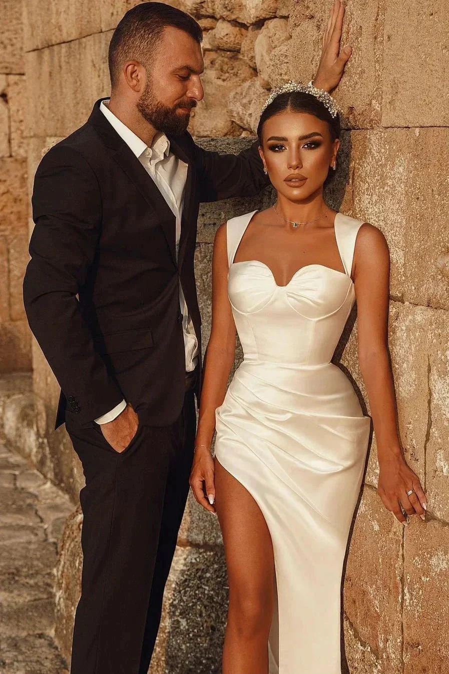Elegant Sweetheart Split Front Floor-Length Prom Dress - Image 3