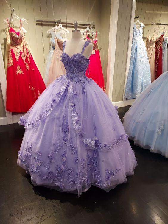 Elegant Tulle Appliques Ball Gown Sweet 16 Dress Y397 - Image 2
