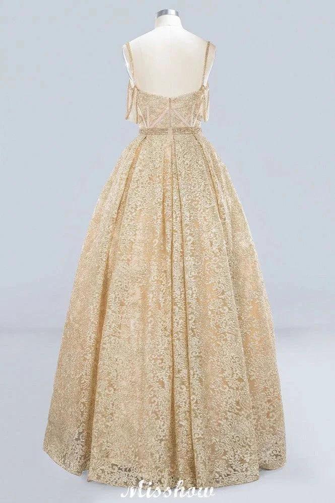 Elegant Tulle Lace Ball Gown Shaghetti Sweetheart Sleevless Wedding Dress - Image 3