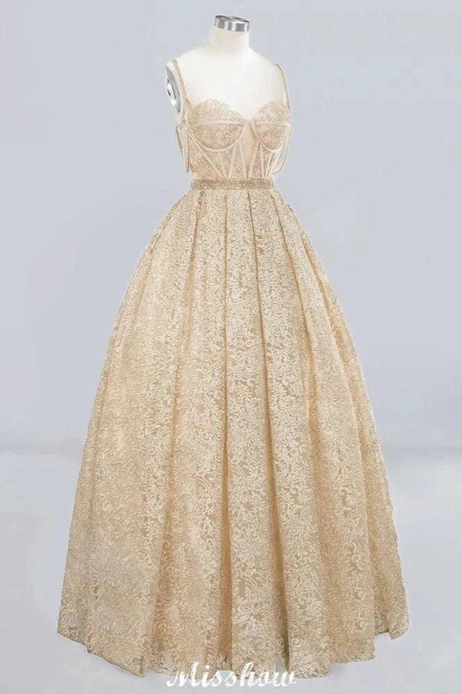 Elegant Tulle Lace Ball Gown Shaghetti Sweetheart Sleevless Wedding Dress - Image 4