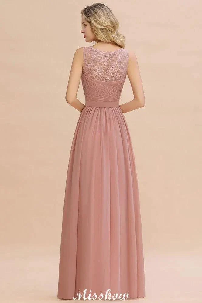 Elegant V-Neck A-line Evening Maxi Dress Bridesmaid Dress Sleeveless Styles - Image 3