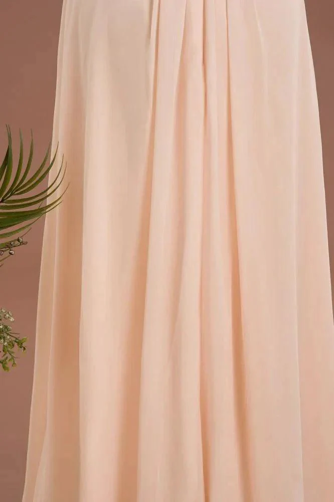 Elegant V-Neck Ruffles Simple Formal Dresses | A-Line Sleeveless Chiffon Evening Dresses - Image 6