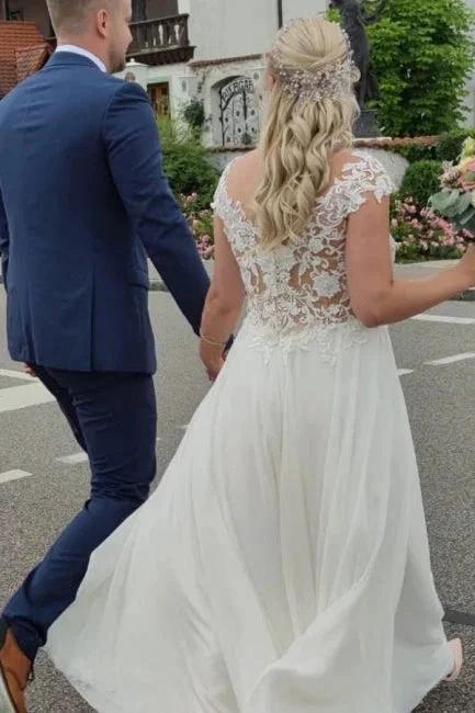 Elegant Wedding Dresses Long Tulle | Wedding dresses with lace - Image 4
