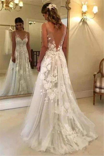 Elegant wedding dresses white lace wedding dresses - Image 2
