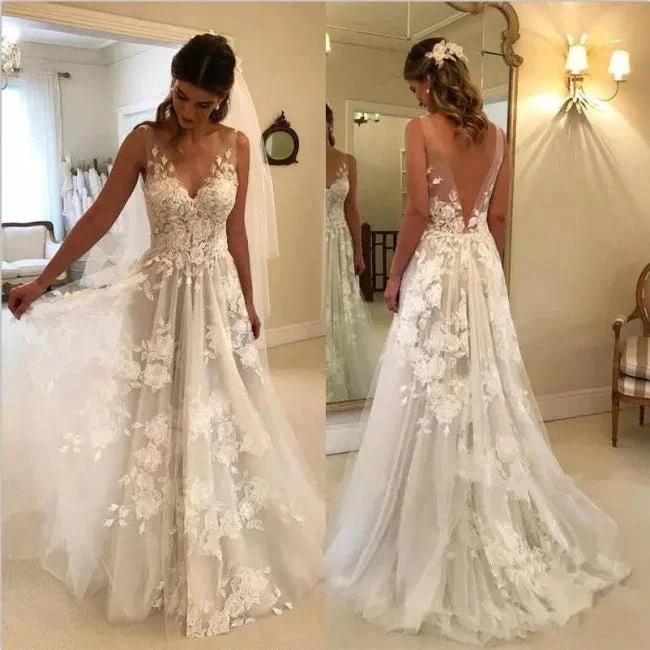 Elegant wedding dresses white lace wedding dresses - Image 3
