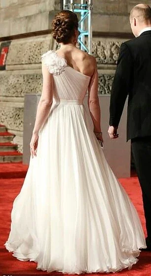 Elegant White One Shoulder Tulle Prom Dress Formal Evening Dress Y8198 - Image 3