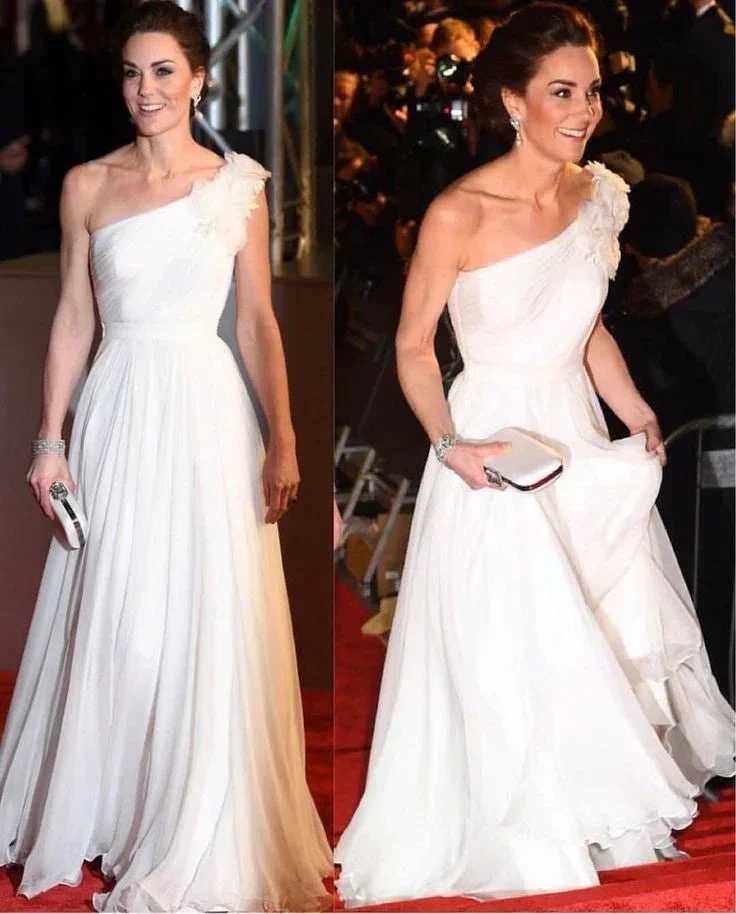 Elegant White One Shoulder Tulle Prom Dress Formal Evening Dress Y8198 - Image 4