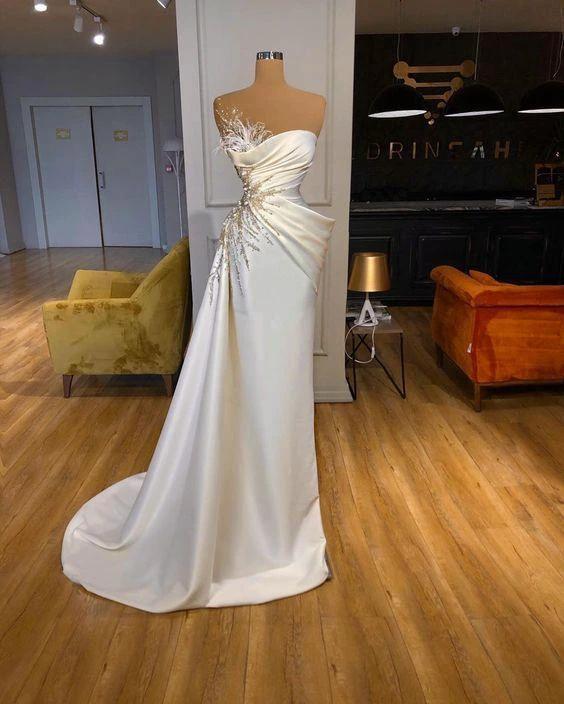 Elegant White Princess Sleeveless Long Mermaid Prom Dresses - Image 2