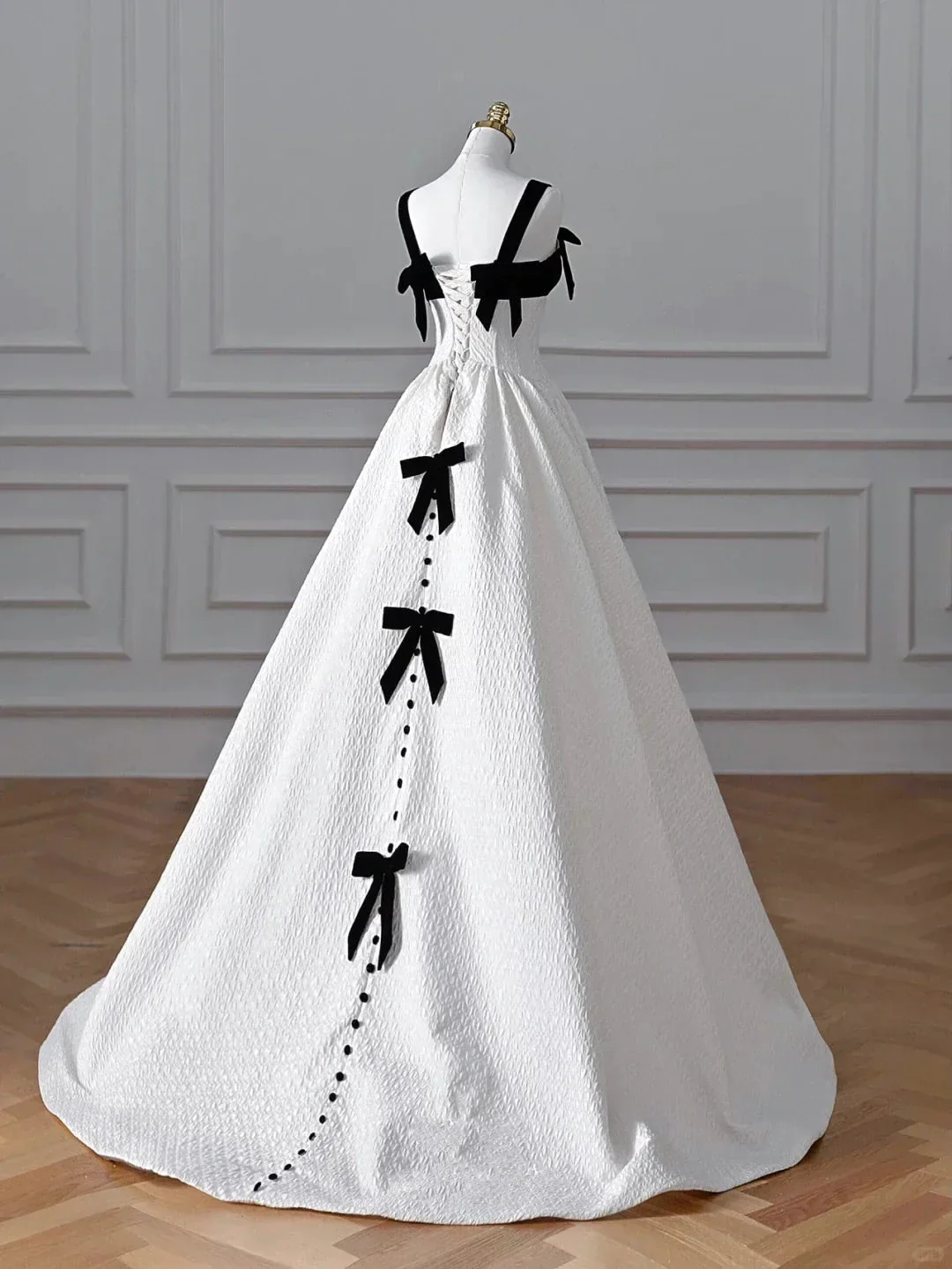 Elegant White Satin A Line Long Prom Dress Evening Dress,Formal Wedding Dress Y8611 - Image 6