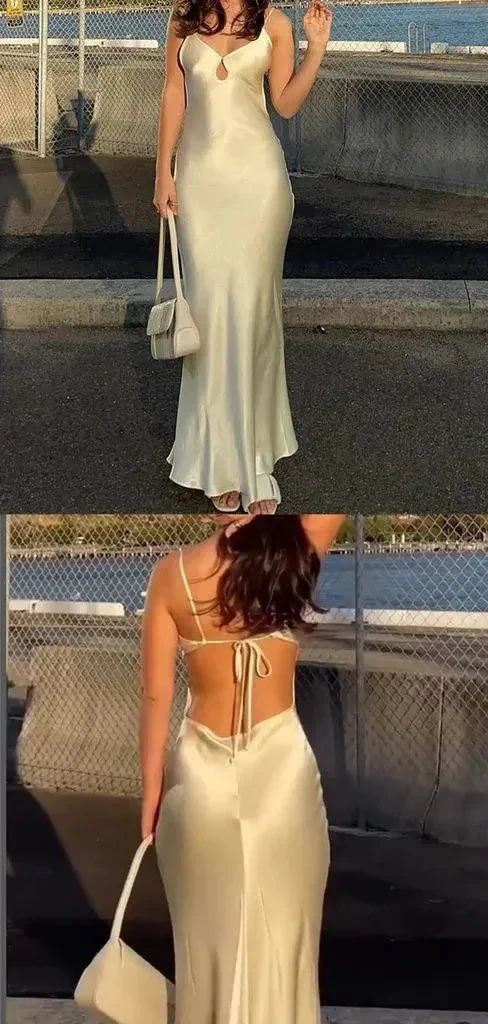 Elegant White Spaghetti Straps Mermaid Evening Dress Formal Prom Dress Y7786 - Image 3