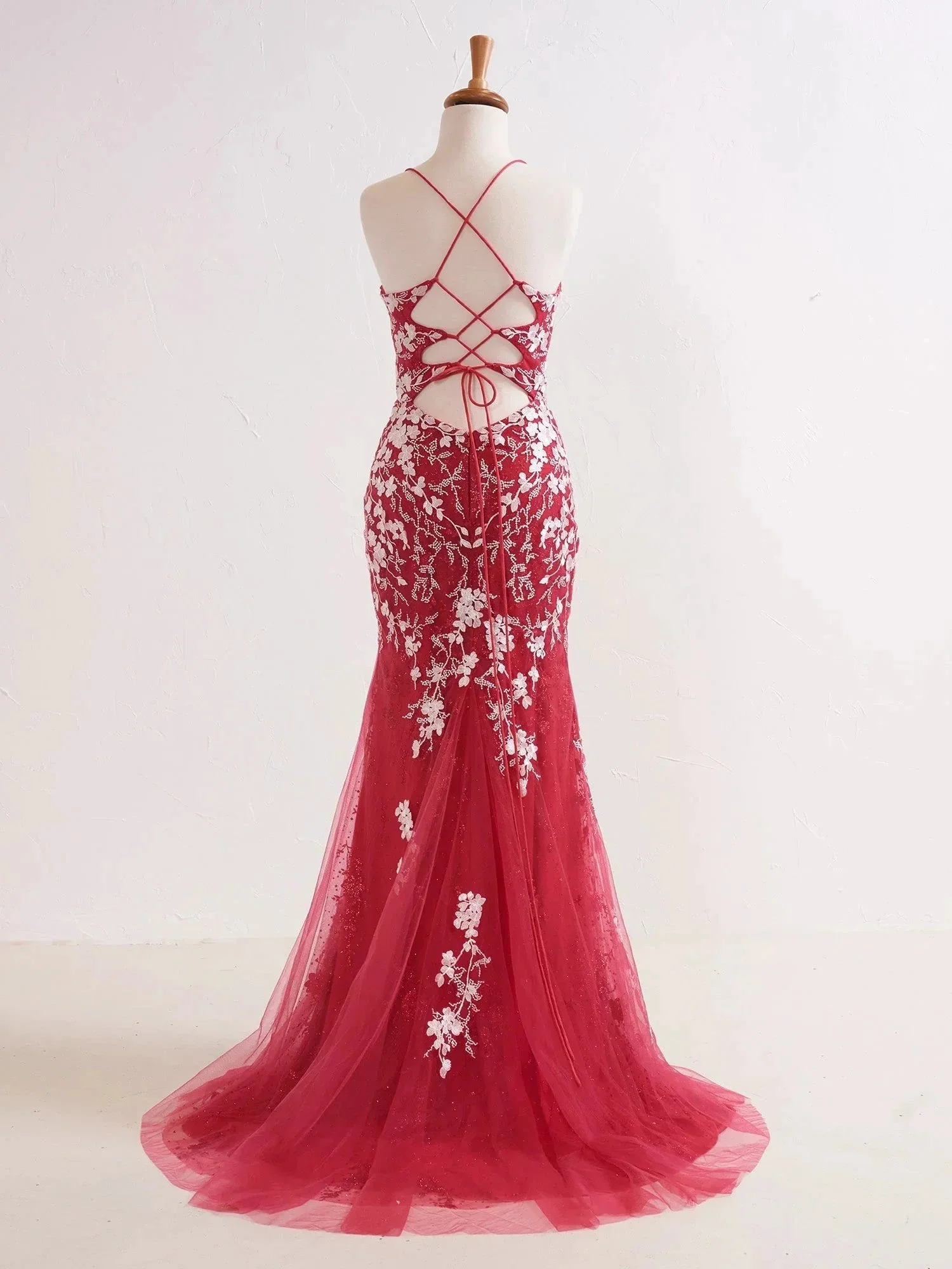 Elizabell | Mermaid V Neck Long Prom Dress with Appliques Beading - Image 2