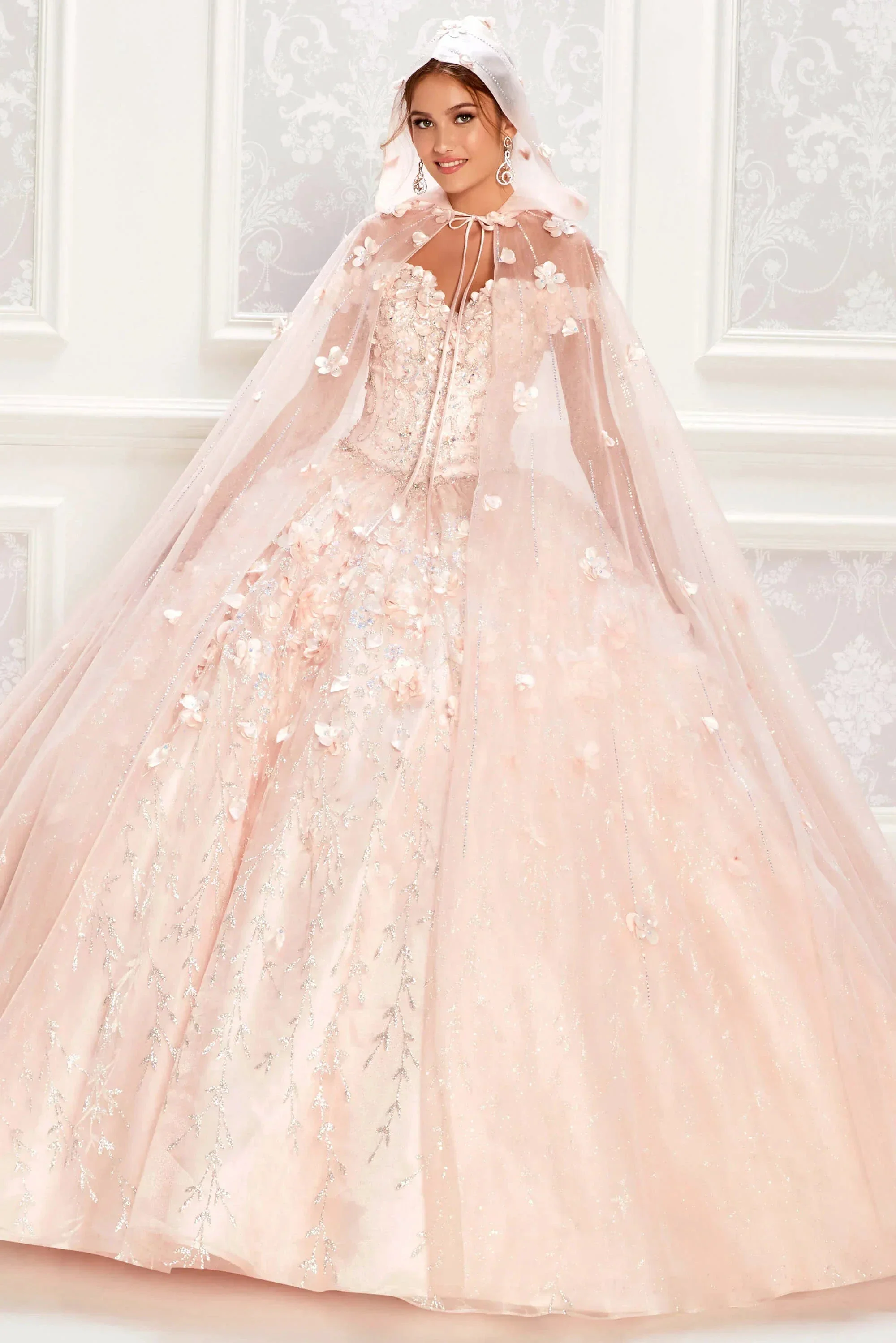 Emerald Green Hand Beaded Flower Ball Gown Quinceanera Dress Off Shoulder Sweetheart Gown Y293 - Image 9