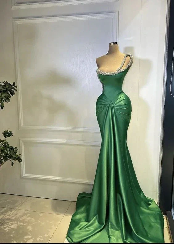 Emerald Green Mermaid Prom Dress Charming Emerald Green Evening Dress Y6435 - Image 2
