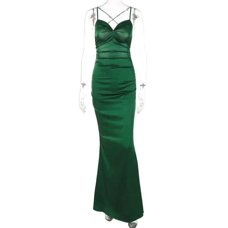Emerald Green Mermaid Prom Dress,Sexy Evening Dress Y1829 - Image 2