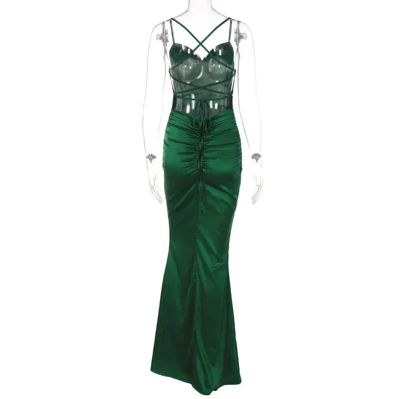 Emerald Green Mermaid Prom Dress,Sexy Evening Dress Y1829 - Image 4