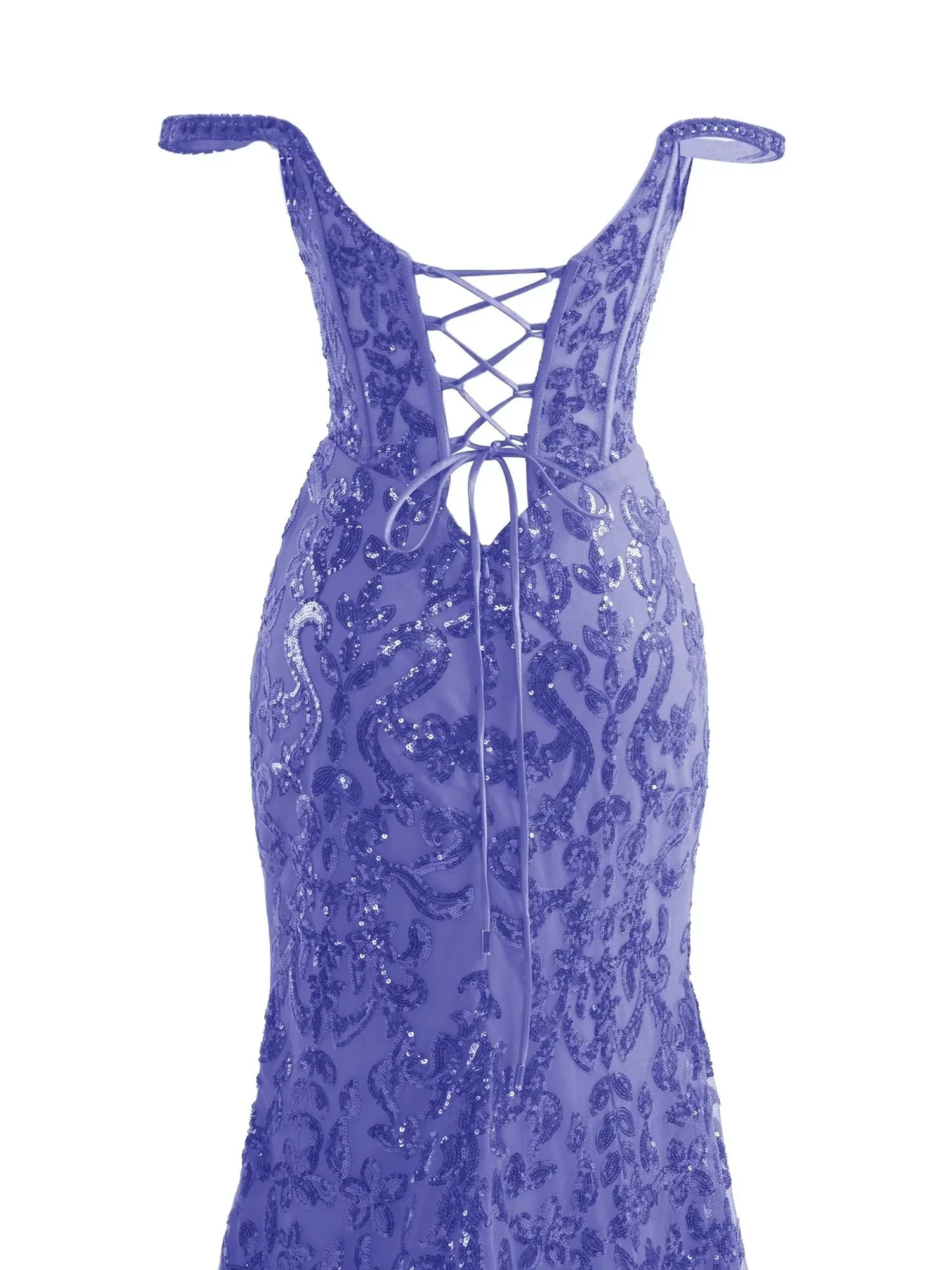 Purple Sheath Sequins Long Prom Dress with Slit - Image 10