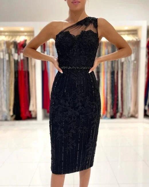 Evening Dresses Short Black Cocktail Dresses with Lace - Image 3