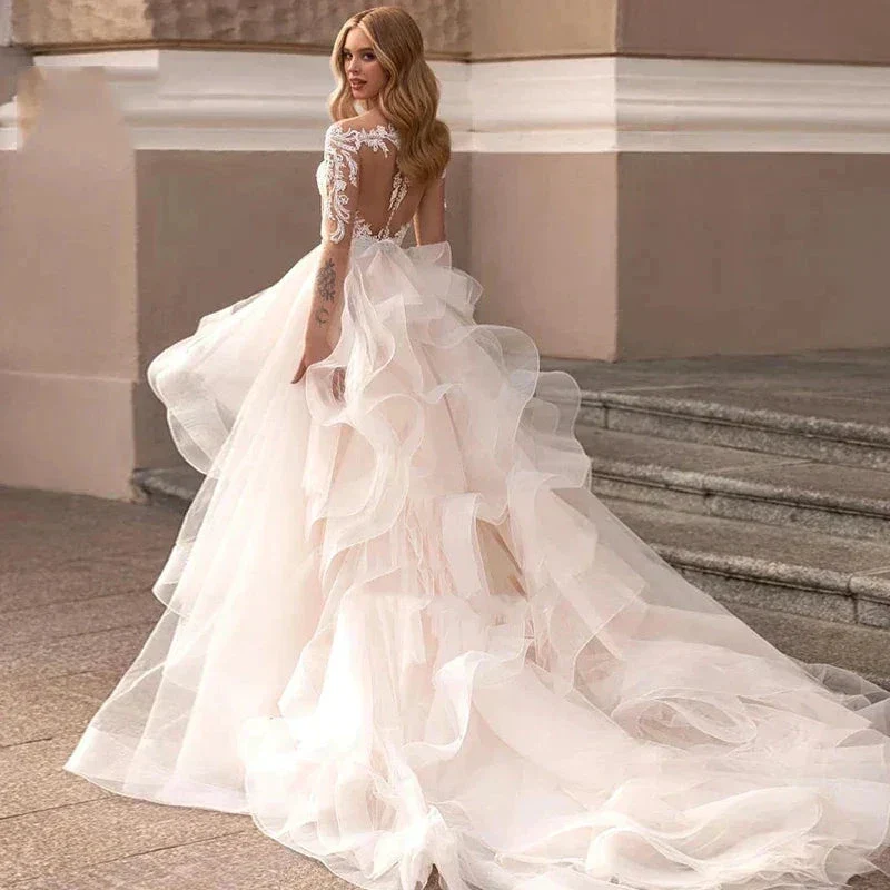 Exquisite Lace Mermaid Mopping Wedding Dresses New V-Neck Tulle Bridal Gown For Women With For Women Made Robe Customize - Image 2