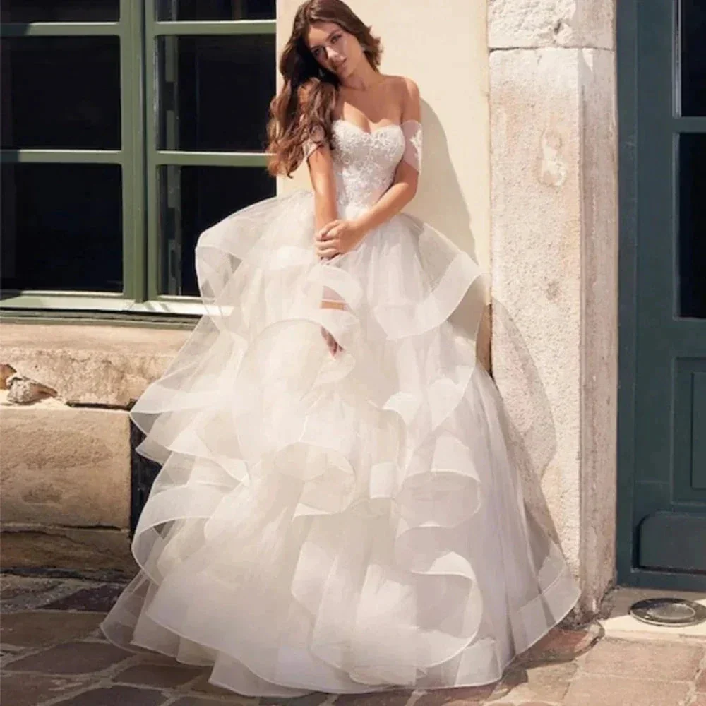 Exquisite Sparkling Off Shoulder Luxury Mermaid Fluffy Mopping Sexy Backless Wedding Dresses Exquisite Train Trumpet Bridal Gown - Image 4