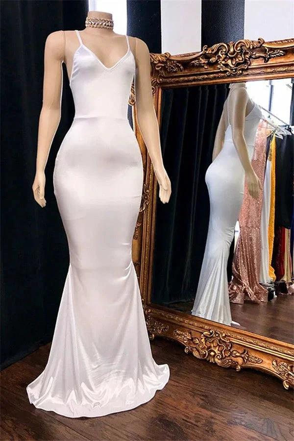 Eye-catching Long Mermaid V-neck Backless Prom Dress - Image 2