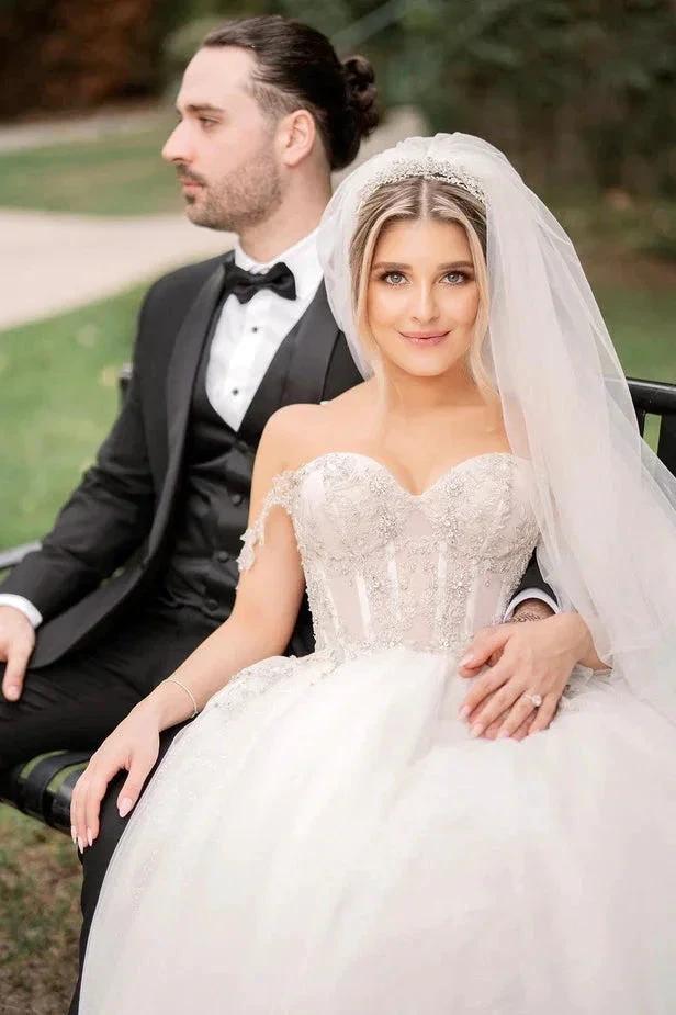 Fairy A Line Sweetheart Tulle Wedding Dresses with Beading WD678 - Image 3