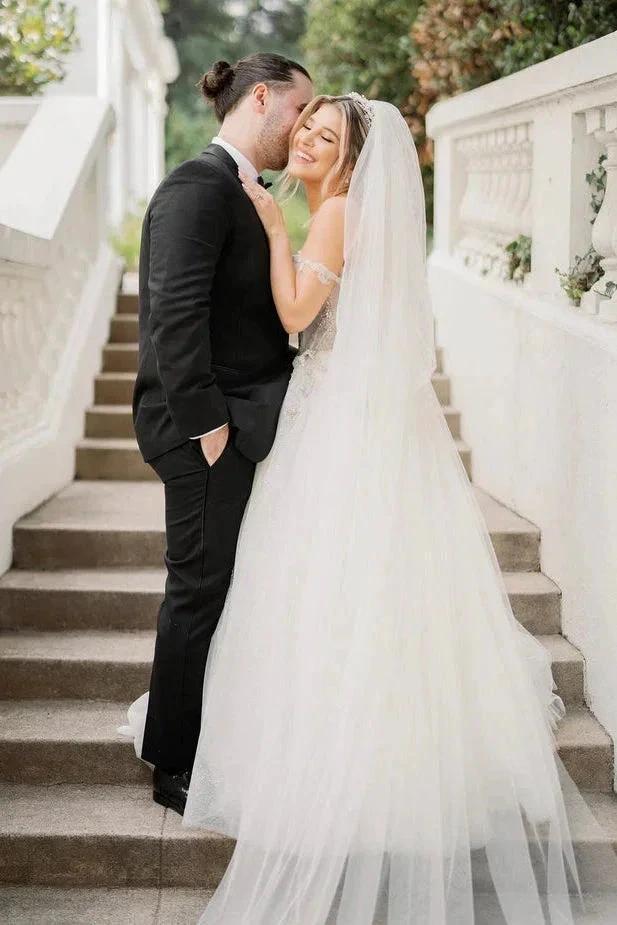Fairy A Line Sweetheart Tulle Wedding Dresses with Beading WD678 - Image 4