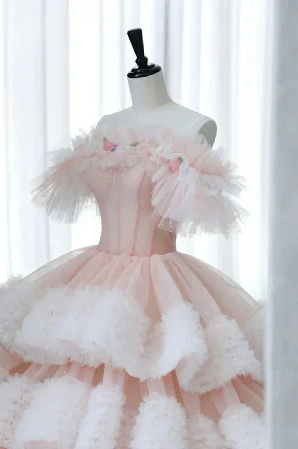 Fairy Tulle Pleated Layered Ball Gown Sweet Quinceanera Dress Y7702 - Image 2