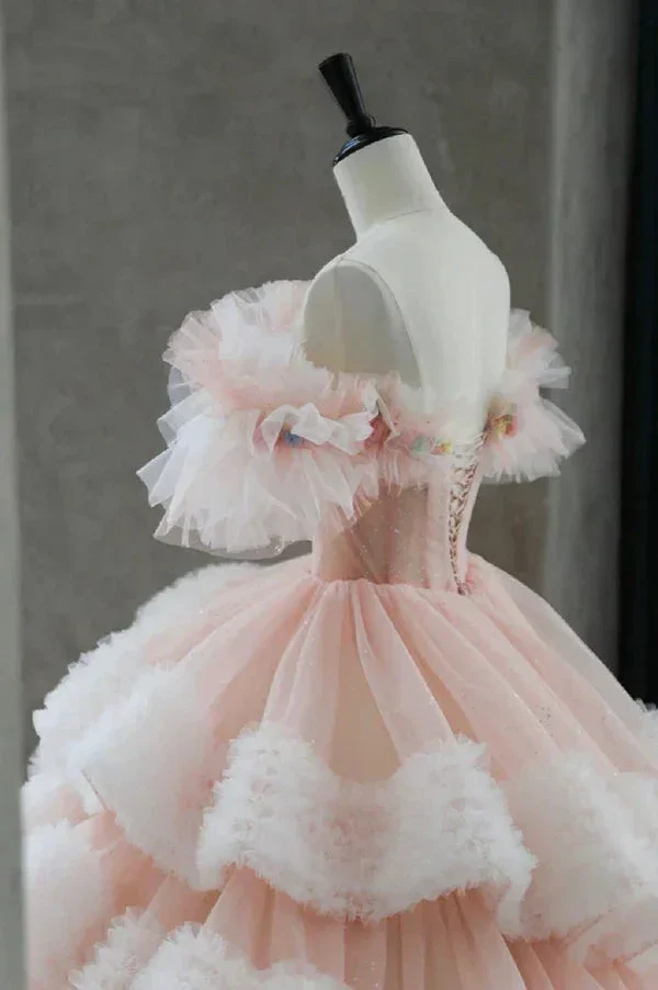 Fairy Tulle Pleated Layered Ball Gown Sweet Quinceanera Dress Y7702 - Image 3