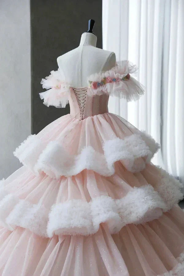 Fairy Tulle Pleated Layered Ball Gown Sweet Quinceanera Dress Y7702 - Image 4