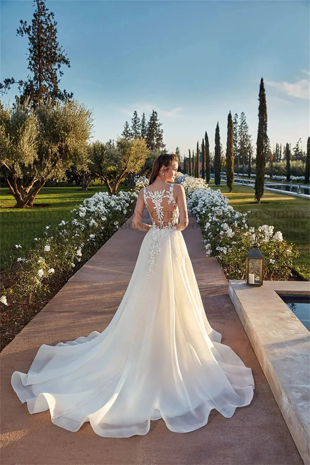 Fancy Sleeveless Wedding Dress For Women Tank Sweetheart A-line Pleat Vestido De Noiva Made To Order Bride - Image 2