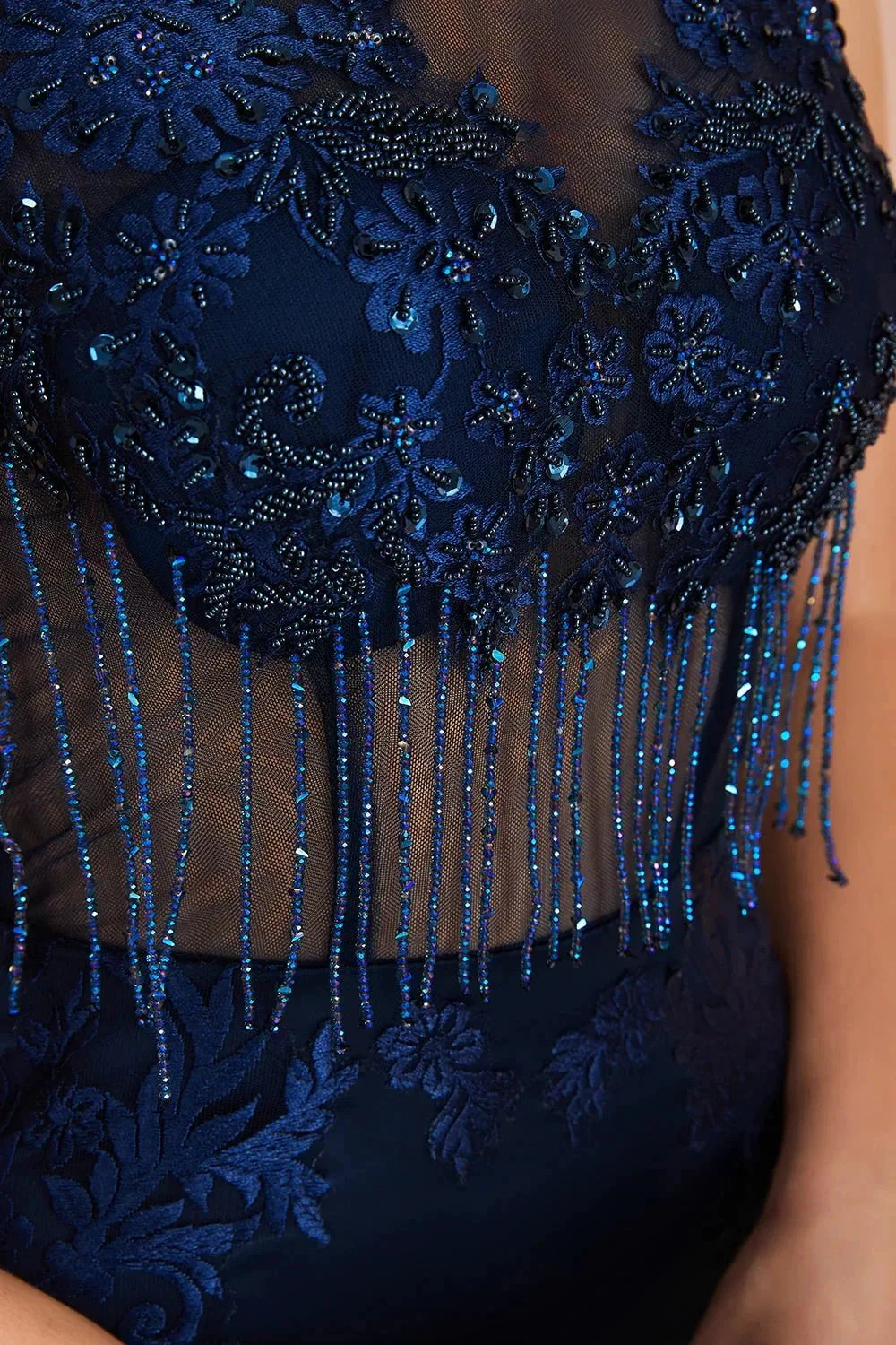 Fascinating Long Mermaid Jewel Satin Evening Dress - Image 7