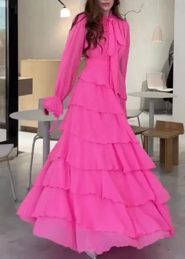 Fashion Chiffon Layered Ruffled  Long Prom Dress Elegant Party Evening Dress Y7617 - Image 2