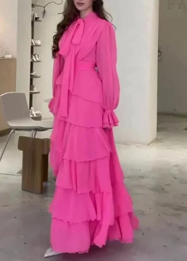 Fashion Chiffon Layered Ruffled  Long Prom Dress Elegant Party Evening Dress Y7617 - Image 3