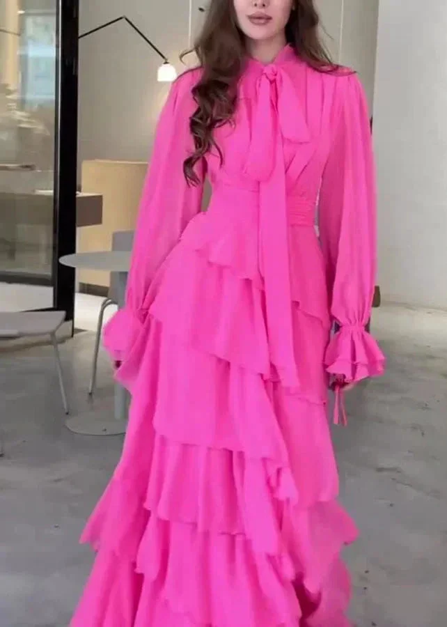 Fashion Chiffon Layered Ruffled  Long Prom Dress Elegant Party Evening Dress Y7617 - Image 4