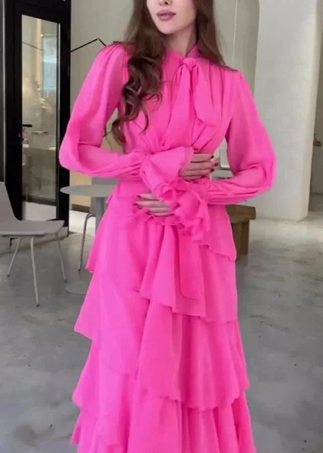 Fashion Chiffon Layered Ruffled  Long Prom Dress Elegant Party Evening Dress Y7617 - Image 5