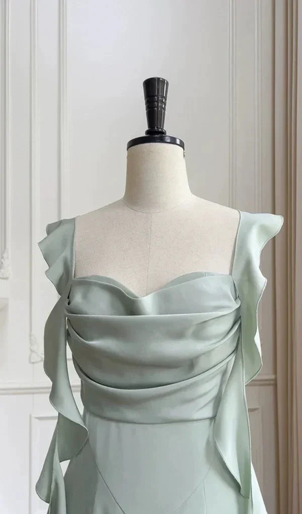 Fashion Green A Line Homecoming Dress Satin Mini Prom Dress Y7574 - Image 2