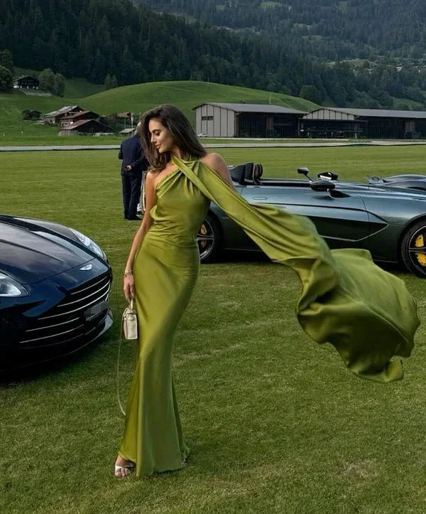Fashion Green Backless Party Dress Sexy Long Prom Dress Evening Gown Y7496 - Image 2
