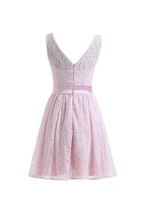 Flesh Pink Lace Short Homecoming Dresses Prom Dresses PG053 - Image 2