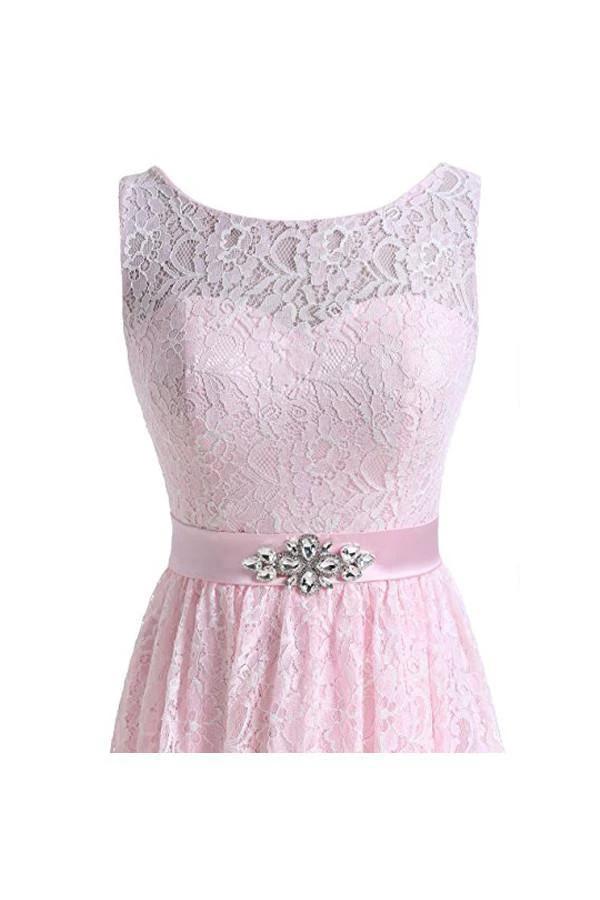 Flesh Pink Lace Short Homecoming Dresses Prom Dresses PG053 - Image 3