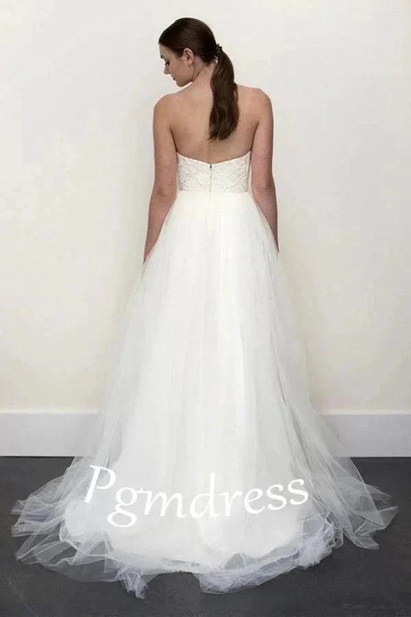 Floor Length A-line Off-the-shoulder Backless Chiffon Wedding Dress WD072 - Image 2