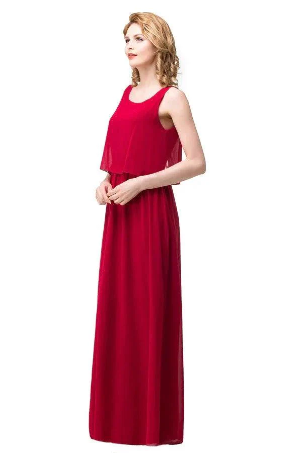 Floor-length A-line Square Chiffon Bridesmaid Dresses - Image 6