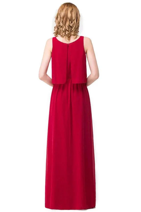 Floor-length A-line Square Chiffon Bridesmaid Dresses - Image 7