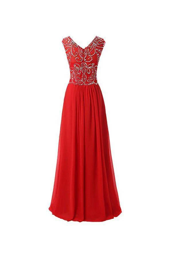 Floor Length Bridesmaid Dress Cap Sleeves Chiffon Prom Evening Gown PG317 - Image 2