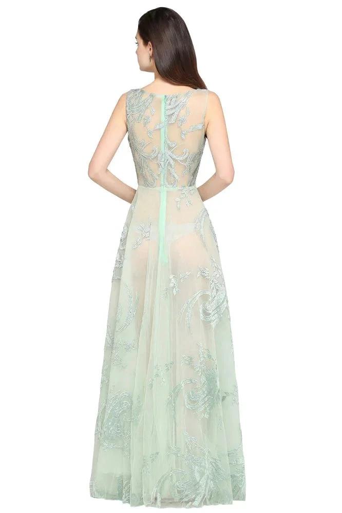 Floor Length Green Sexy Prom Dresses - Image 2